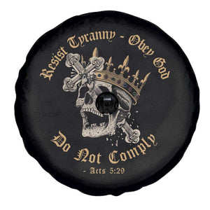 Eastern Orthodox Christian Spare Tire Cover Resist Tyranny Obey God Do Not Comply Skull TS11 Print Your Wear