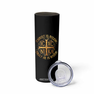Orthodox Easter Christian Skinny Tumbler Christ Is Risen He Is Risen Greek NIKA Cross TS11 Print Your Wear