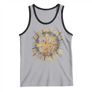 Orthodox Easter Christian Tank Top Christ Is Risen Truly He Is Risen NIKA Cross TS11 Athletic Heather Black Print Your Wear