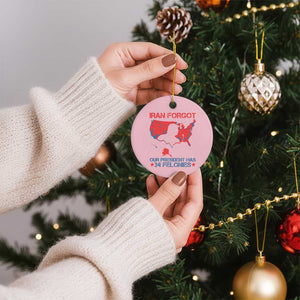 Iran Forgot Our President Has 34 Felonies Ceramic Ornament Vintage USA Red Wave Map TS11 1pc Light Pink Print Your Wear