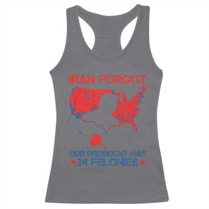 Iran Forgot Our President Has 34 Felonies Racerback Tank Top Vintage USA Red Wave Map TS11 Charcoal Print Your Wear