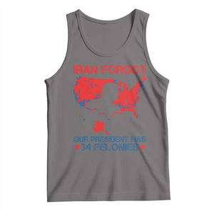 Iran Forgot Our President Has 34 Felonies Tank Top Vintage USA Red Wave Map TS11 Deep Heather Print Your Wear
