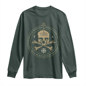 Eastern Orthodox Cross Skull IC XC Nika Jesus Church Long Sleeve Shirt TS11 Dark Forest Green Print Your Wear