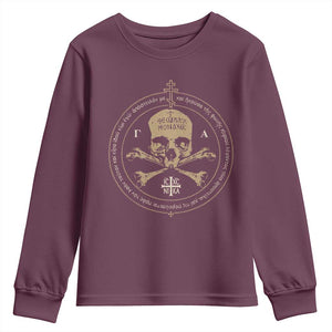 Eastern Orthodox Cross Skull IC XC Nika Jesus Church Youth Sweatshirt TS11 Maroon Print Your Wear
