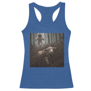 Christian Biblical Parable Of Lost Sheep Scene Racerback Tank Top Funny Photo TS11 Royal Blue Print Your Wear