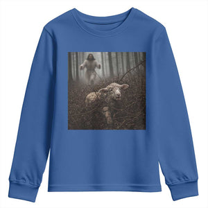 Christian Biblical Parable Of Lost Sheep Scene Youth Sweatshirt Funny Photo TS11 Royal Blue Print Your Wear