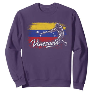 Venezuela Baseball Batter Venezuelan Sport Fan Sweatshirt TS11 Purple Print Your Wear