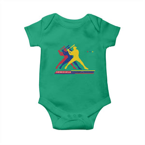 Baseball Venezuela Sport Fan Venezuelan Flag Batter Player Baby Onesie TS11 Irish Green Print Your Wear