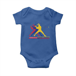 Baseball Venezuela Sport Fan Venezuelan Flag Batter Player Baby Onesie TS11 Royal Blue Print Your Wear