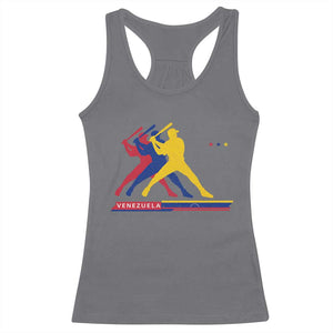 Baseball Venezuela Sport Fan Venezuelan Flag Batter Player Racerback Tank Top TS11 Charcoal Print Your Wear