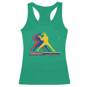 Baseball Venezuela Sport Fan Venezuelan Flag Batter Player Racerback Tank Top TS11 Irish Green Print Your Wear