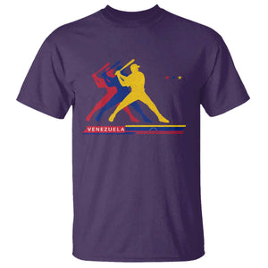 Baseball Venezuela Sport Fan Venezuelan Flag Batter Player T Shirt TS11 Purple Print Your Wear