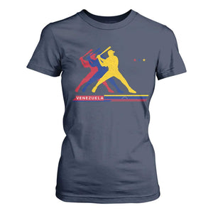 Baseball Venezuela Sport Fan Venezuelan Flag Batter Player T Shirt For Women TS11 Navy Print Your Wear