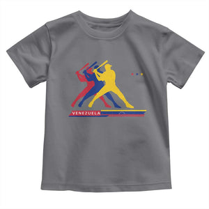 Baseball Venezuela Sport Fan Venezuelan Flag Batter Player Toddler T Shirt TS11 Charcoal Print Your Wear