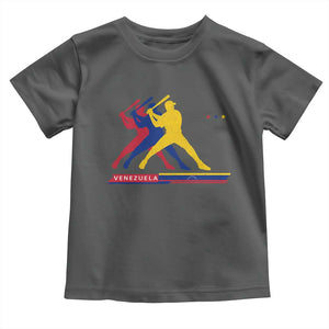 Baseball Venezuela Sport Fan Venezuelan Flag Batter Player Toddler T Shirt TS11 Dark Heather Print Your Wear