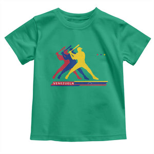 Baseball Venezuela Sport Fan Venezuelan Flag Batter Player Toddler T Shirt TS11 Irish Green Print Your Wear