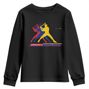 Baseball Venezuela Sport Fan Venezuelan Flag Batter Player Youth Sweatshirt TS11 Black Print Your Wear
