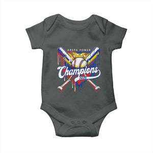 Venezuela Champions 2026 Baby Onesie Baseball Lover Home Plate Drip TS11 Dark Heather Print Your Wear