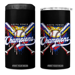 Venezuela Champions 2026 4 in 1 Can Cooler Tumbler Baseball Lover Home Plate Drip TS11 One Size: 16 oz Black Print Your Wear