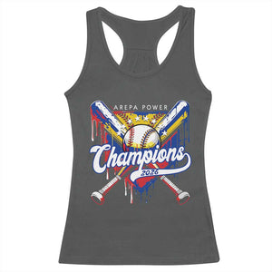 Venezuela Champions 2026 Racerback Tank Top Baseball Lover Home Plate Drip TS11 Dark Heather Print Your Wear