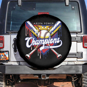 Venezuela Champions 2026 Spare Tire Cover Baseball Lover Home Plate Drip TS11 No hole Black Print Your Wear