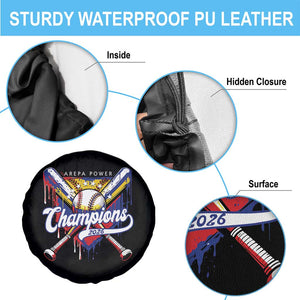 Venezuela Champions 2026 Spare Tire Cover Baseball Lover Home Plate Drip TS11 Print Your Wear