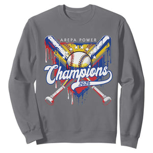 Venezuela Champions 2026 Sweatshirt Baseball Lover Home Plate Drip TS11 Charcoal Print Your Wear