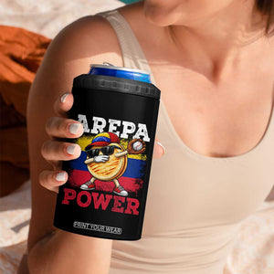 Funny Arepa Power Venezuela Baseball Lover 4 in 1 Can Cooler Tumbler Cute Dabbing Arepa TS11 Print Your Wear