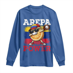 Funny Arepa Power Venezuela Baseball Lover Long Sleeve Shirt Cute Dabbing Arepa TS11 Royal Blue Print Your Wear
