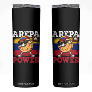 Funny Arepa Power Venezuela Baseball Lover Skinny Tumbler Cute Dabbing Arepa TS11 Black Print Your Wear