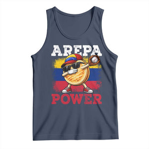 Funny Arepa Power Venezuela Baseball Lover Tank Top Cute Dabbing Arepa TS11 Navy Print Your Wear
