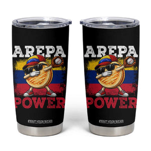 Funny Arepa Power Venezuela Baseball Lover Tumbler Cup Cute Dabbing Arepa TS11 Black Print Your Wear