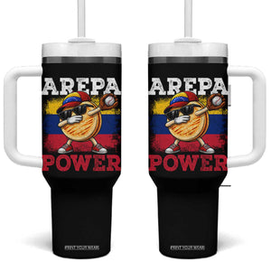 Funny Arepa Power Venezuela Baseball Lover Tumbler With Handle Cute Dabbing Arepa TS11 One Size: 40 oz Black Print Your Wear
