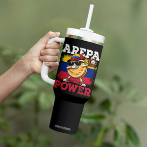 Funny Arepa Power Venezuela Baseball Lover Tumbler With Handle Cute Dabbing Arepa TS11 Print Your Wear