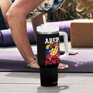 Funny Arepa Power Venezuela Baseball Lover Tumbler With Handle Cute Dabbing Arepa TS11 Print Your Wear