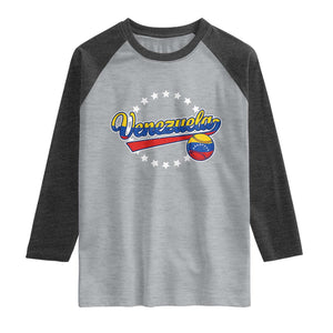 Venezuela Baseball Jersey Venezuelan Sport Fan Raglan Shirt TS11 Heather Gray Heather Charcoal Print Your Wear