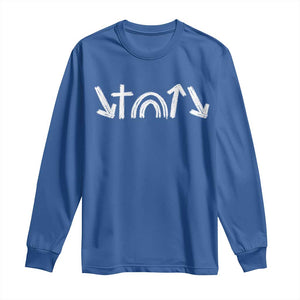 Christian Easter Long Sleeve Shirt 5 Gospel Symbols He Came Died Rose Ascended Jesus TS11 Royal Blue Print Your Wear