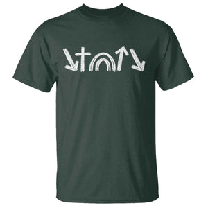 Christian Easter T Shirt 5 Gospel Symbols He Came Died Rose Ascended Jesus TS11 Dark Forest Green Print Your Wear
