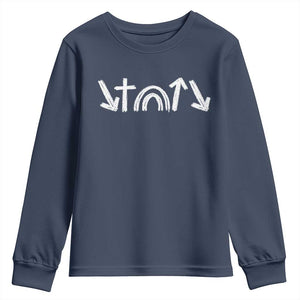 Christian Easter Youth Sweatshirt 5 Gospel Symbols He Came Died Rose Ascended Jesus TS11 Navy Print Your Wear