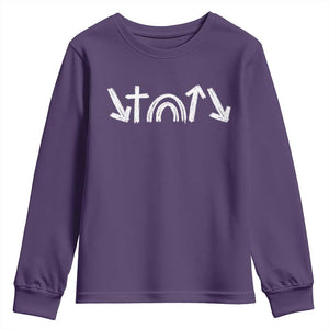 Christian Easter Youth Sweatshirt 5 Gospel Symbols He Came Died Rose Ascended Jesus TS11 Purple Print Your Wear