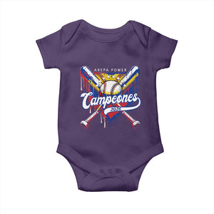 Venezuela Campeones Baseball Championship 2026 Baby Onesie Home Plate Drip TS11 Purple Print Your Wear