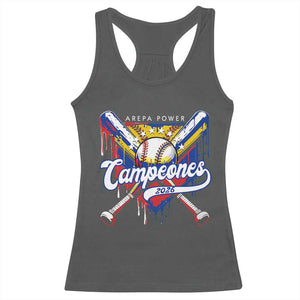 Venezuela Campeones Baseball Championship 2026 Racerback Tank Top Home Plate Drip TS11 Dark Heather Print Your Wear