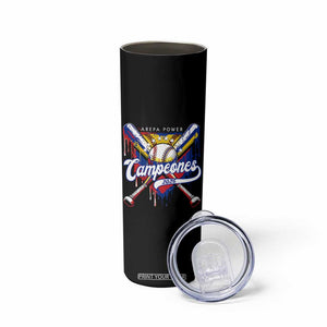Venezuela Campeones Baseball Championship 2026 Skinny Tumbler Home Plate Drip TS11 Print Your Wear