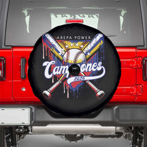 Venezuela Campeones Baseball Championship 2026 Spare Tire Cover Home Plate Drip TS11 Black Print Your Wear