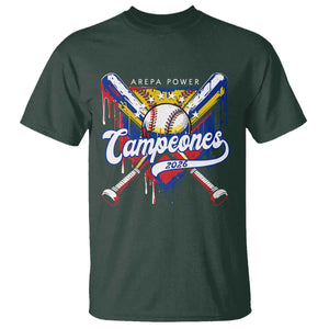 Venezuela Campeones Baseball Championship 2026 T Shirt Home Plate Drip TS11 Dark Forest Green Print Your Wear
