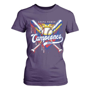 Venezuela Campeones Baseball Championship 2026 T Shirt For Women Home Plate Drip TS11 Purple Print Your Wear