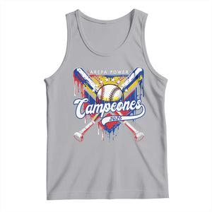 Venezuela Campeones Baseball Championship 2026 Tank Top Home Plate Drip TS11 Athletic Heather Print Your Wear