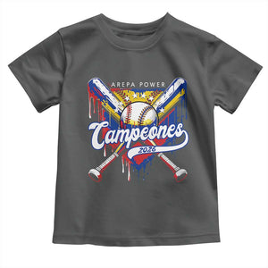 Venezuela Campeones Baseball Championship 2026 Toddler T Shirt Home Plate Drip TS11 Dark Heather Print Your Wear