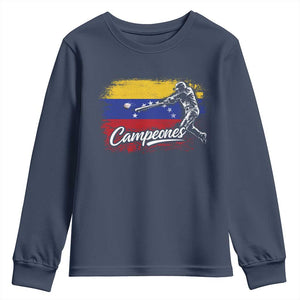 Venezuela Campeones Del Mundo Baseball Championship Youth Sweatshirt TS11 Navy Print Your Wear