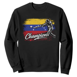 Venezuela Champions Baseball Batter Venezuelan Sport Fan Sweatshirt TS11 Black Print Your Wear